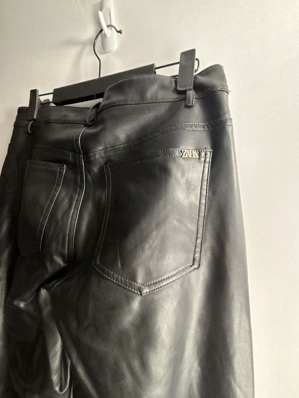 Zara Faux Leather Flared Pants - Picture 6 of 7